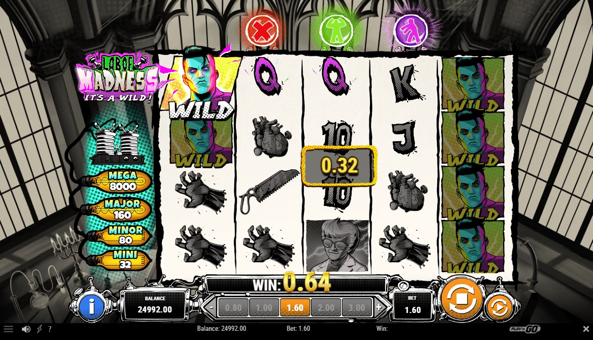 Wins pay on adjacent reels from left to right
